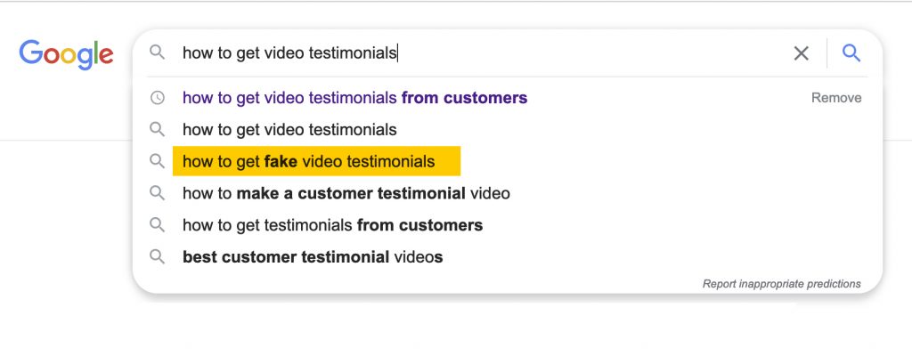 Fake Video Testimonials