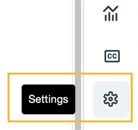 Vimeo settings button