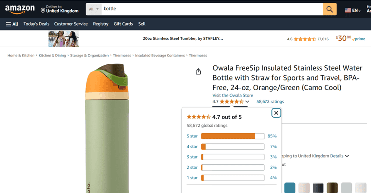 Customer Reviews and Ratings on Amazon