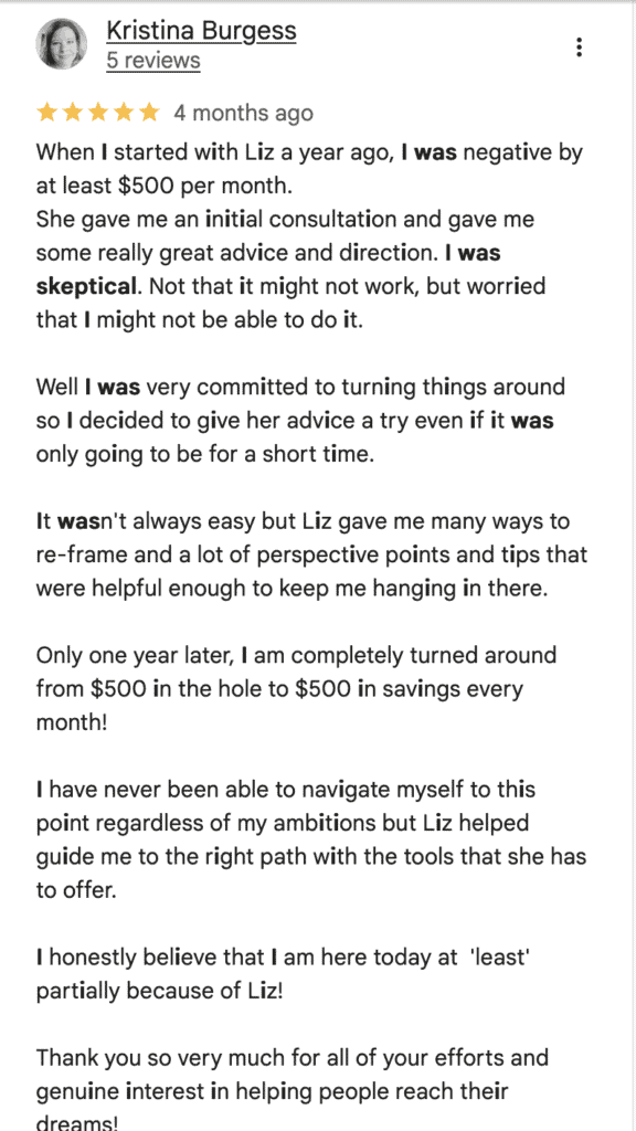 Kristina Google Review